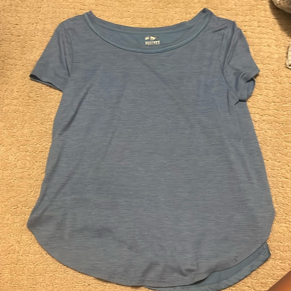 Blue t shirt small paint stain